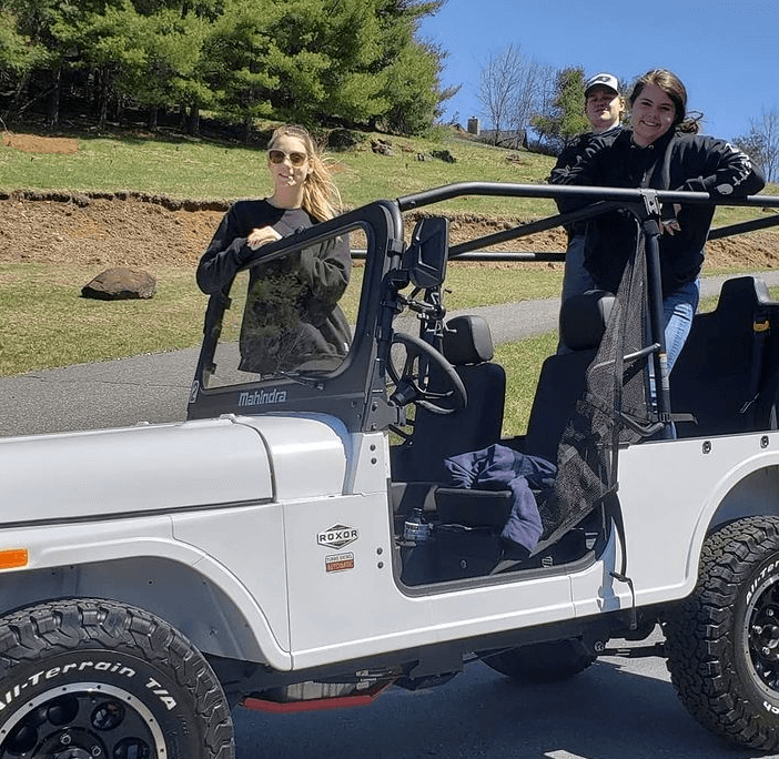 Four people can ride in a Mahindra Roxor
