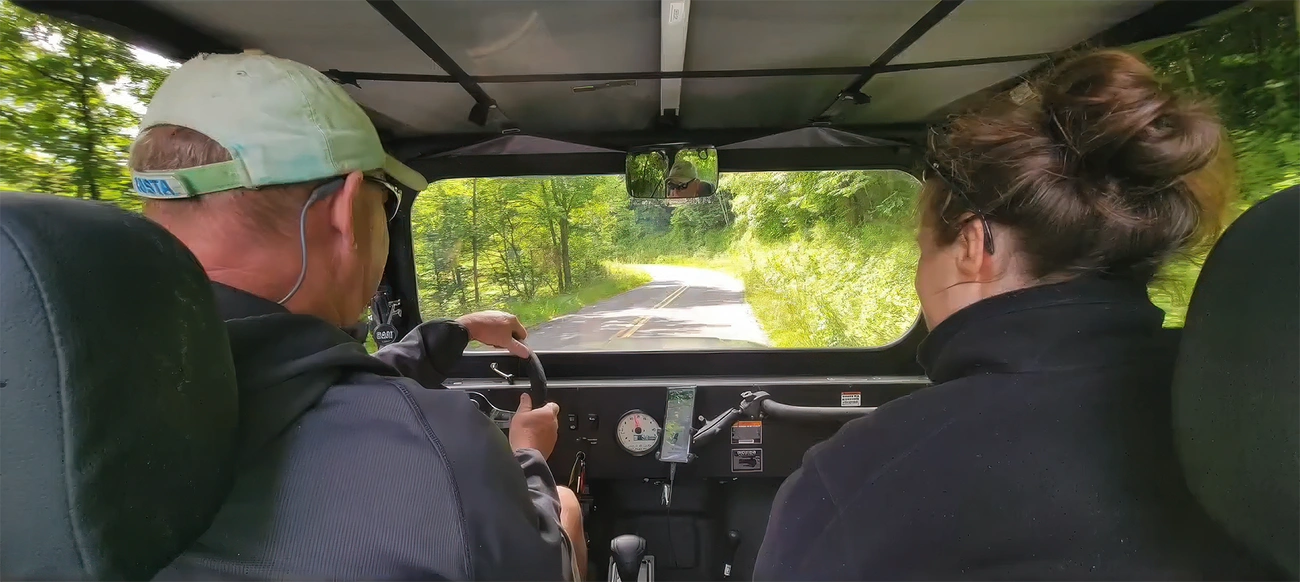 Unseen Pass side-by-side at a remote trout fishing access in Ashe County